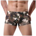 thumbnail image 2 of HUPOM Men'S Underwear Underwear For Men Pack Low waist Drop Waist Solid Boxer Briefs Army Green L, 2 of 7