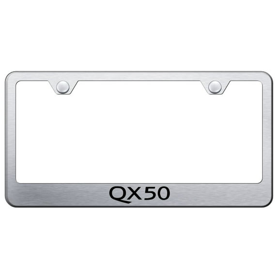 Infiniti QX50 Laser Etched Logo Stainless Steel License Plate Frame (Brushed Chrome)