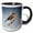 Black/White, variant on 3drose, American Robin Vector Art Design Isolated Against a Blue Background, 11oz Two-tone Blue Mug