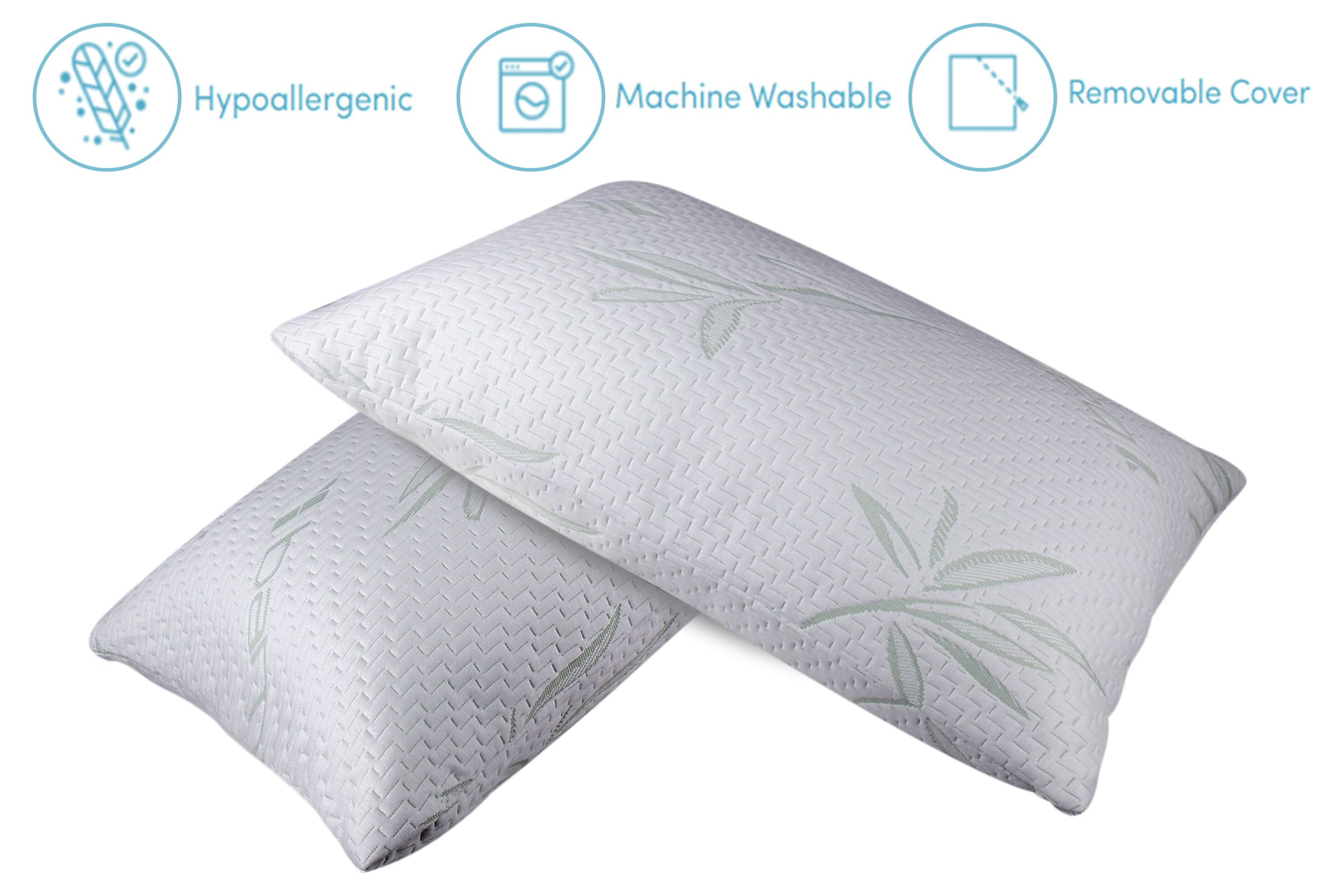 Hypoallergenic Memory-Foam Cooling Bamboo Pillows - Back, Side, and Stomach Sleeping Comfort - 1 Pack / Medium
