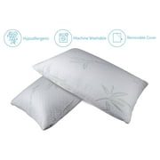 Memory Foam Hypoallergenic Comfort Cooling Bamboo Pillow - Set of 2 - Standard/Queen