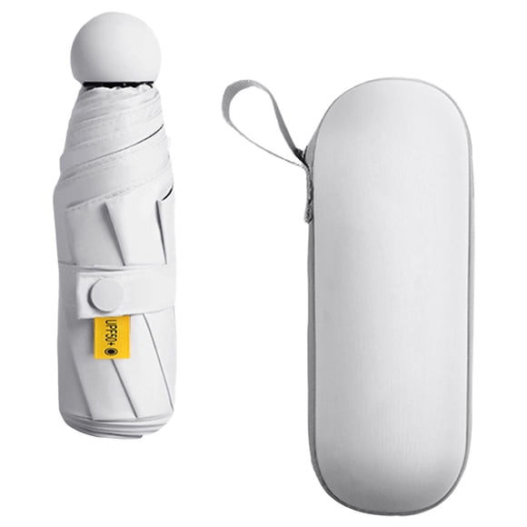 de Lluvia, Compacto para Lluvia, de Viaje Resistente Al Agua para Hombres Y Mujeres, de Sol para Bolso, Actividade Blanco con estuche Yinane miniparaguas