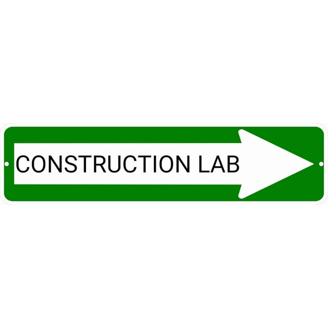CONSTRUCTION LAB Green Right Arrow 24 x 6 inch Aluminum Composite Sign