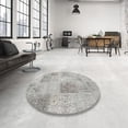 thumbnail image 3 of Ahgly Company Indoor Round Contemporary Gray Patchwork Area Rugs, 8' Round, 3 of 6