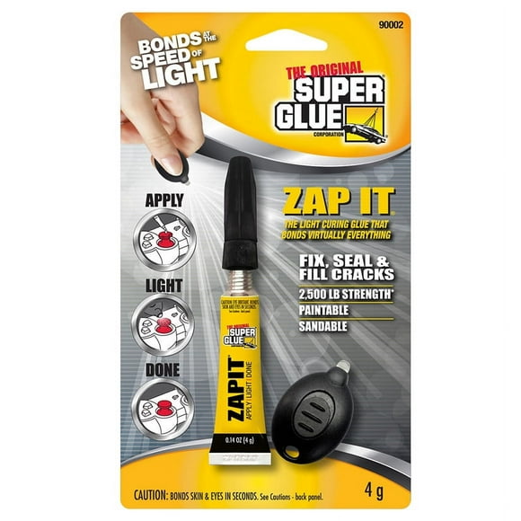 Super Glue - ZAP-IT - Colle à Polymérisation Légère - Tube de 4 g