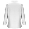 thumbnail image 4 of LEAVINGSUO Long Blouses for Women Women's Summer Casual Long Sleeve Blouse V Neck Solid Tops T-Shirt, 4 of 4