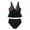 Black, variant on Viluyesy Womens Swimsuits 2-Piece, Prints V Neck Ruffles Tankini and High Waist Swim Bottom Beach Bathing Suits Blue XL