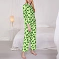 thumbnail image 3 of Honeii Broccoli Vegetables print Women's Pajama Sets Long Sleeve Button Down Sleepwear Nightwear Soft Pjs Lounge Sets-XX-Large, 3 of 7
