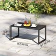 thumbnail image 3 of Outsunny Table Basse d'Extérieur, Table de Patio avec Plateau à Lattes, Noir, 3 of 10