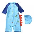 thumbnail image 2 of GYRATEDREAM 1-7Y Kid Boys Girls One Piece Swimsuit Water Sport Short Swimwear UPF 50+ Bathing Suits with Swim Cap - Dinosaur, 2 of 3