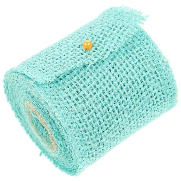 LABRIMP 1Pcs 200X6In Sky Blue Jute Burlap Ribbon for Christmas Decoration and Crafts