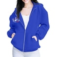 thumbnail image 2 of Futezty Zip Up Hoodie Women Hooded Oversized Sweatshirts Long Sleeve Casual Zipper Hoodies Jacket Fall Winter Outfits, 2 of 4