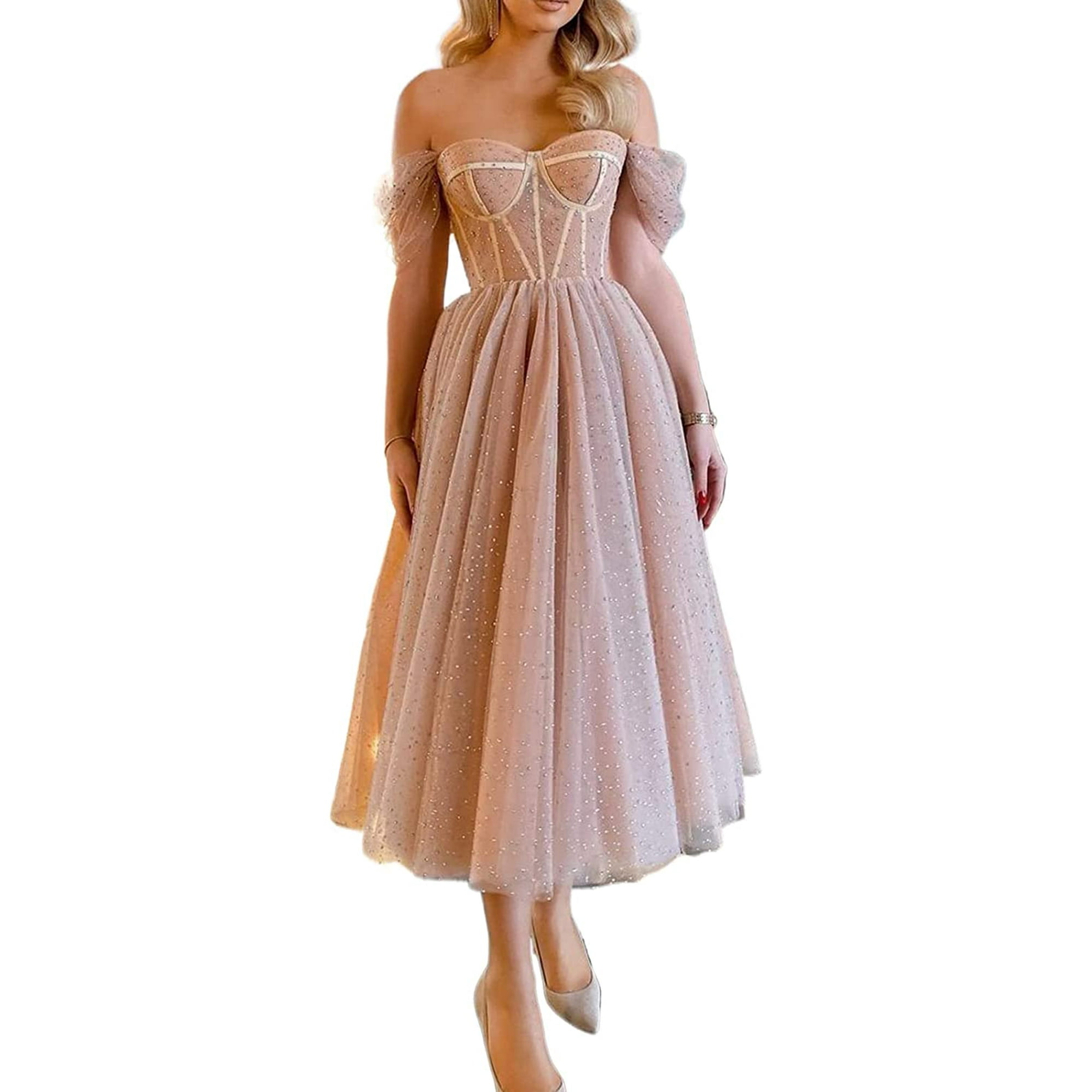 Women Maxi Cocktail Dresses Wedding Guest,Off Shoulder Elegant Dresses  Party,Empire Waist Dress Formal,Corset Gown - Walmart.ca