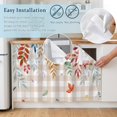 thumbnail image 4 of Colorful Leaves Fall Oven Skirt Curtain for Kitchen Decor 28"x35", Autumn Botanical Brown Checked Self Adhesive Stove Curtains Skirt Cabinet Curtains for Bathroom Laundry Room, 4 of 8