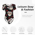 thumbnail image 4 of Pofeuu PUG Print Short Sleeve Body Suits Women Round Neck Bodysuits for Women Onesie Adult Set Body Suit-Small, 4 of 7