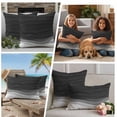 thumbnail image 4 of Ombre Waves Outdoor Pillow Covers 18x18 Set of 2,Waterproof Patio Throw Pillowcase Protectors,Abstract Art Gradient Black Modern Square Decorative Pillow Shams Cushion Covers for Seat Bed Couch Sofa, 4 of 8