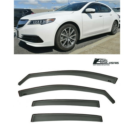 Extreme Online Store for 2015-Present Acura TLX TL-X | EOS Visors in-Channel Style Smoke Tinted Side Vent Window Deflectors Rain