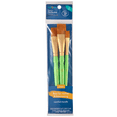 thumbnail image 3 of (6 pack) Hello Hobby 3 Pc Flat Synthetic Paint Brush Set with Comfort Grip, 3 of 10