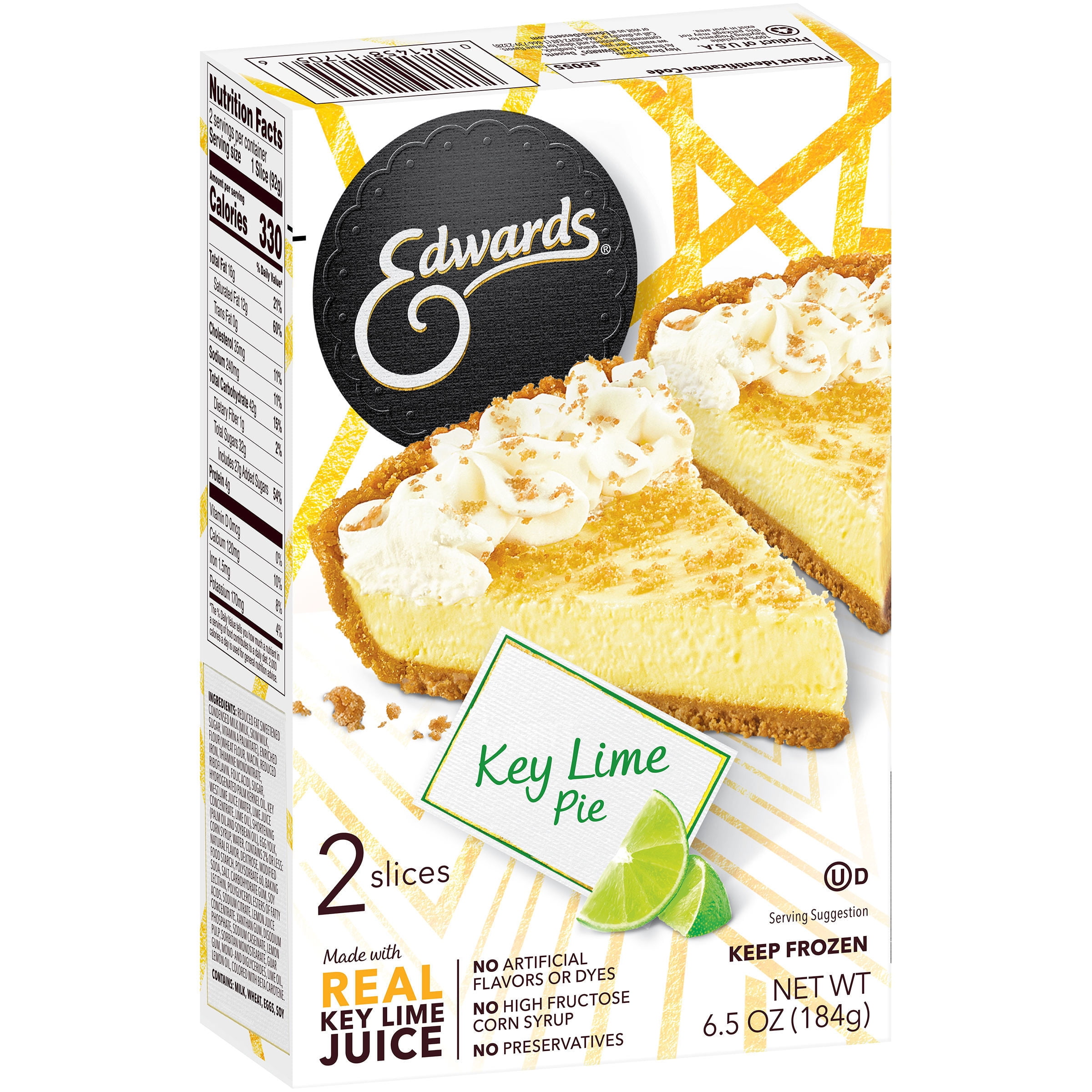 Edwards Desserts Key Lime Pie 2 Pie Slices 6 50 Oz Walmart Com Walmart Com