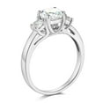 thumbnail image 3 of Wellingsale Ladies Solid 14k White Gold Polished CZ Cubic Zirconia Round Cut Three 3 Stone Engagement Ring - Size 8, 3 of 6