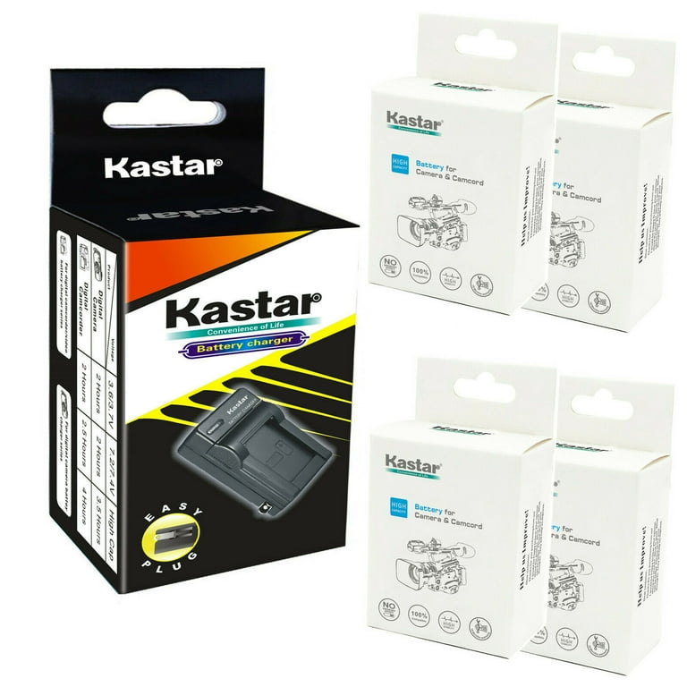 Kastar 4-Pack Battery and AC Wall Charger Replacement for
