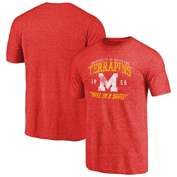Men's Heathered Red Maryland Terrapins Hometown Collection Tri-Blend T-Shirt