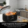 thumbnail image 4 of Sunvivi 24 Quart Electric Turkey Roaster Oven with Visible Glass Lid,Removable Pan & Rack, Stainless Steel，Black, 4 of 6