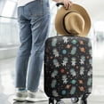 thumbnail image 2 of Black Cartoon Astronaut Dinosaurs Planets Pattern Luggage Cover Fashion Suitcase Cover Baggage Covers Fit 25-28 Inch Luggage (Go Travel), 2 of 5