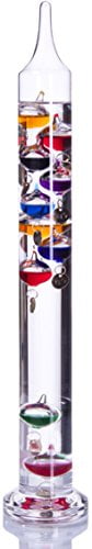 Shop LC Home Decor Blue Glass Galileo Thermometer with Floating Balls Office Table Indoor Decorations Gifts Temperature Weather Desk 