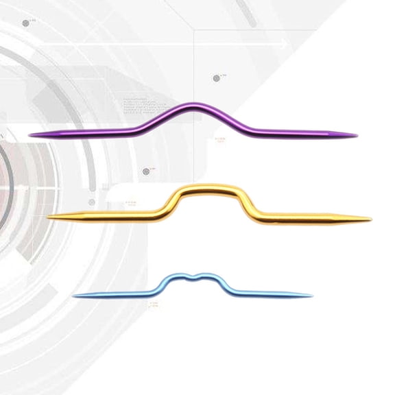 3pcs Alloy Crooked Curved Cable Stitch Holders DIY Cable Curved Crochet Hook Knitting Tools ( )