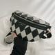thumbnail image 3 of Bolso cruzado de pecho para mujer, Bolso con cinturón de pecho con entramado de diamantes para riñonera elegante, 3 of 8