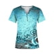 thumbnail image 4 of Fiudx Ropa de Mujer Blusa Superior con Botones de Color Sólido y Cuello Redondo, Informal, Cómoda Ya La Moda para Mujer, 4 of 5