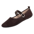 thumbnail image 2 of Ytobaz Mary Jane Shoes for women Buckle Strap Velvet Flats Round Toe Dress Shoes Office Work Wedding Travel Walking Daily Casual Footwear, 2 of 9