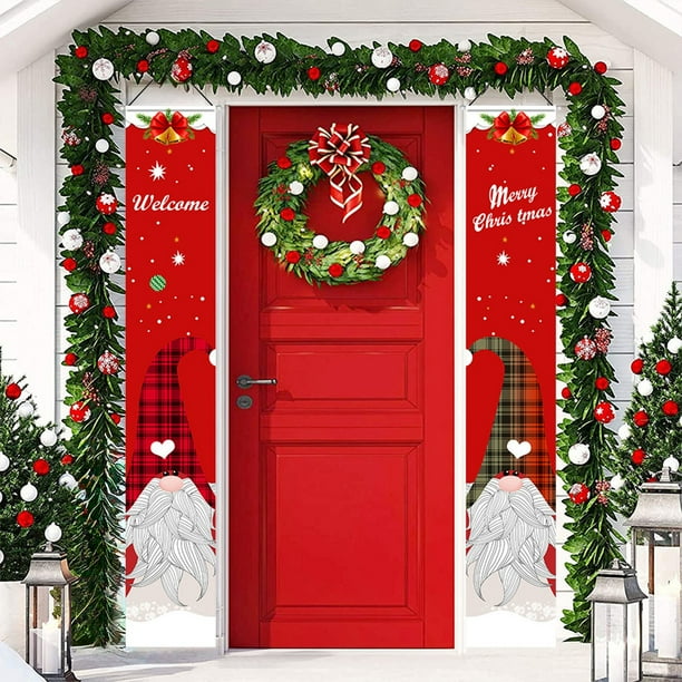 Decoraciones navideñas, adornos navideños, regalos navideños, decoración navideña para puertas, festivales, banderas navideñas, paredes familiares, decoración para fiestas navideñas en interiores y ex