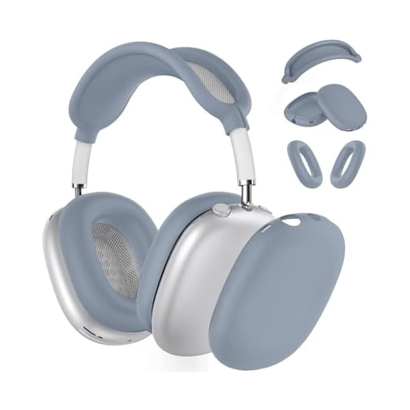 Eryueer Silicone Case compatible with AirPods Max Headphones - Ear Pad, Ear Cups, Headband Cover (USB-C/Lightning) (2024/2020) - Soft Accessories compatible with Apple AirPods Max, Lavender