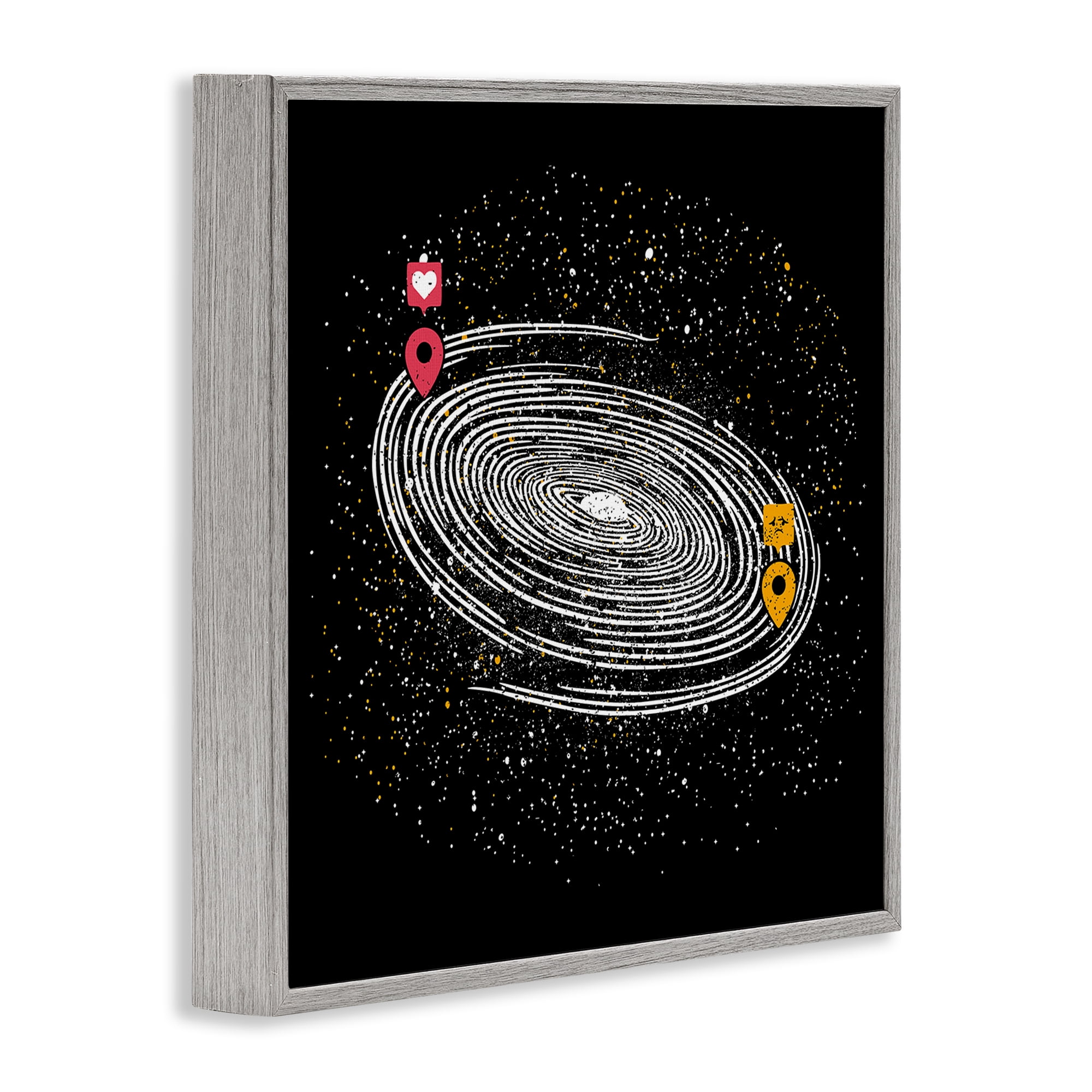 Stupell Industries Love Long Distance Gray Framed Giclee Art, design by Tobe Fonseca