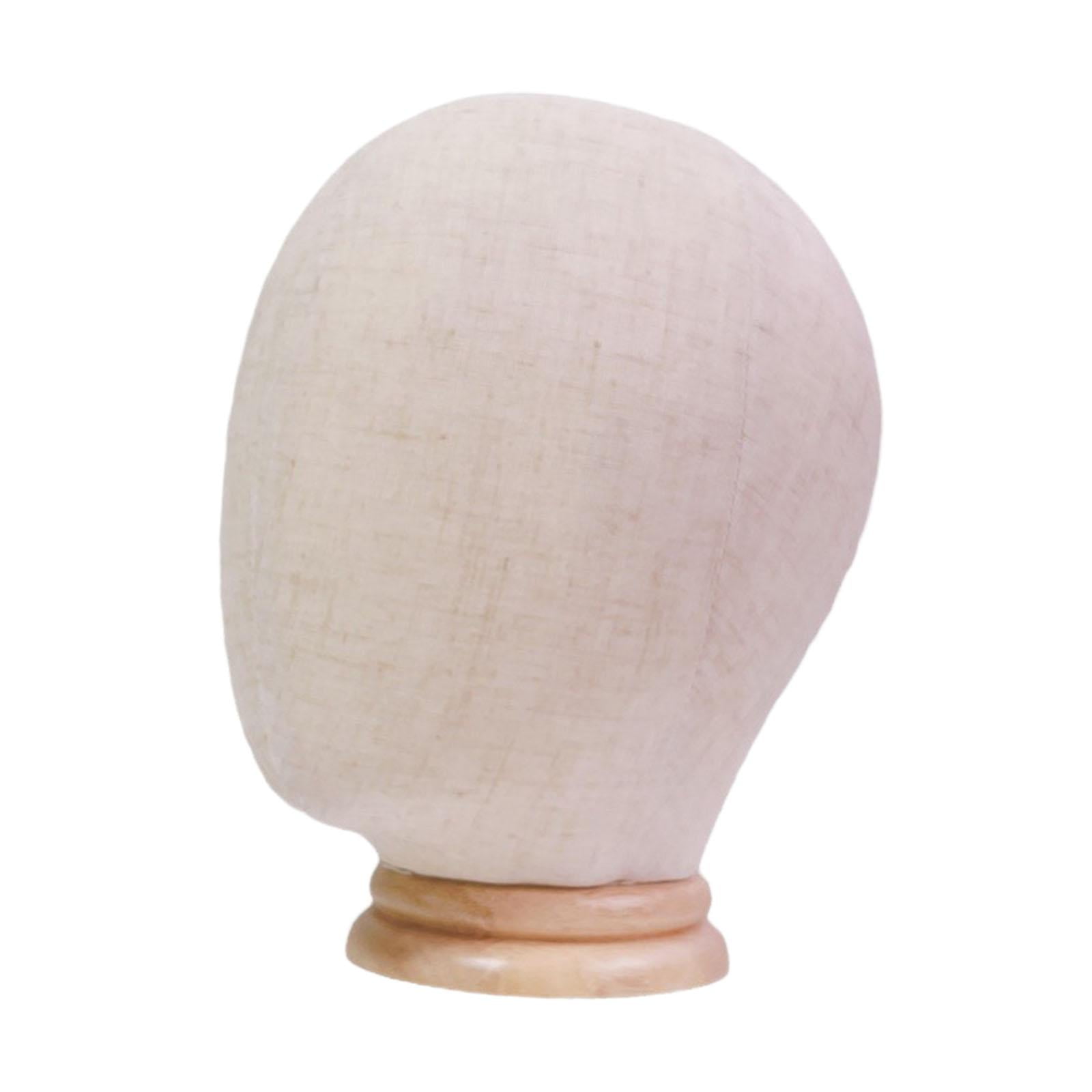 Gazechimp Display Head Freestanding Linen Manikin Head for Salon Caps Hats Scarves