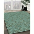 thumbnail image 3 of Ahgly Company Machine Washable Indoor Rectangle Transitional Medium Aqua Marine Green Area Rugs, 2' x 5', 3 of 7
