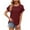 Wine-05, variant on Mittory Womens Tops Summer Casual Dressy Crew Neck Loose Ruffle Short Sleeve Blouses Work Office Shirts
