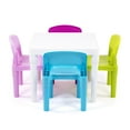 thumbnail image 3 of Humble Crew Forever Toddler Lightweight Plastic Table and 4 Chairs Set, Square White Table & Pink/Purple/Turquoise/Green Chairs, 3 of 8