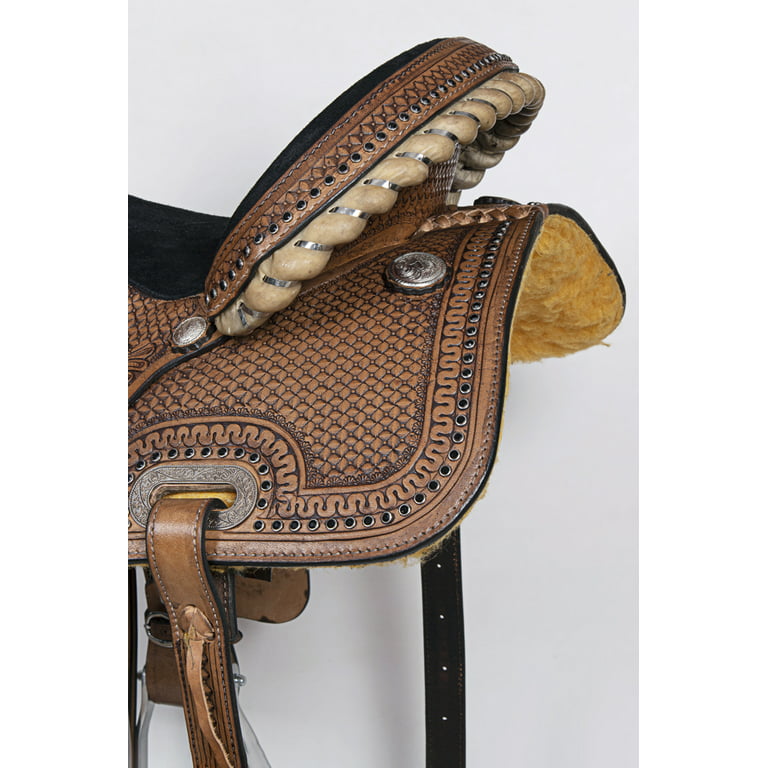 USED RANCH HORSE WESTERN BREASTCOLLAR PLEASURE FLORAL LEATHER