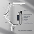 thumbnail image 2 of LED Desk Lamp, Metal Swing Arm Desk Lamp with Clamp, Eye-Caring Architect Desk Light, Dimmable Table Lamp with 3 Color Modes 10 Brightness Levels & Adapter, 2 of 7