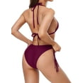 thumbnail image 5 of Women's String Tassel Triangle Bikini Set Halter Two Piece Swimsuit, 5 of 6