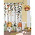 thumbnail image 2 of Fall Thanksgiving Shower Curtain Set ，Waterproof Fabric Shower Curtains Green Orange Eucalyptus Leaves Pumpkin Shower Curtains for Bathroom,Bathroom Decor 72"x96", 2 of 7