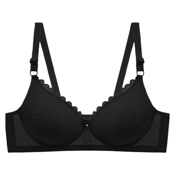 Sngxgn Wireless Bra with S upport, Lightly Lined No Spillage Seamless T-Shirt Bra(Black,85)