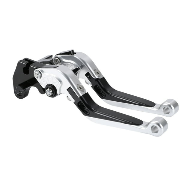 Palancas de freno y embrague cortas y largas para Yamaha MT125 2014-2021, palanca de freno de motocicleta ajustable en 6 posiciones, aleación de aluminio, cabeza tono plateado, mango negro