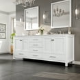 thumbnail image 2 of Eviva Aberdeen 84"W x 22"D White Double Sink Bathroom Vanity with White Carrara Quartz Vanity Top and Rectangular Undermount Sinks, 2 of 8