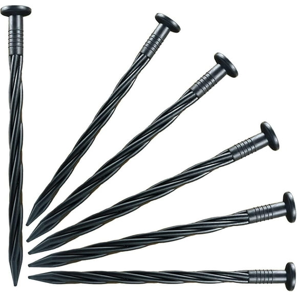 Spiral Landscape Edging Stakes - Set of 10, 8 Inches - Perfect for Artificial Turf, Paver Edging