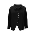 thumbnail image 6 of BXINGOHAI Button Down Shirts for Women Dress Shirts Cotton Long Sleeve Collared Blouse Work Business Casual Tops Black L, 6 of 6