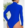thumbnail image 3 of Aofany Women's Rash Guard Long Sleeve Women Swimwear Deep V-Neck Slimming Surfing Zipper One Piece Swimsuit Monokini One piece Bathing Suits, 3 of 5
